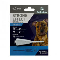 КРАПЛІ Palladium (Палладіум) НА ХОЛКУ ВІД БЛІХ, КЛІЩІВ ТА КОМАРІВ STRONG EFFECT ДЛЯ СОБАК ВАГОЮ 10-20 КГ