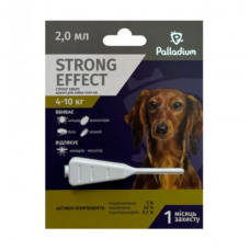 КРАПЛІ Palladium (Палладіум) НА ХОЛКУ ВІД БЛІХ, КЛІЩІВ ТА КОМАРІВ STRONG EFFECT ДЛЯ СОБАК ВАГОЮ 4-10 КГ