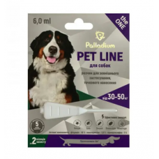КРАПЛІ Palladium (Палладіум) НА ХОЛКУ ВІД БЛІХ, КЛІЩІВ ТА ГЕЛЬМІНТІВ PET LINE THE ONE ДЛЯ СОБАК ВАГОЮ 30-50 КГ
