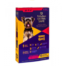 КРАПЛІ НА ХОЛКУ Palladium (Палладіум) ВІД БЛІХ, КЛІЩІВ ТА ГЕЛЬМІНТІВ EXTRA SAFE ДЛЯ СОБАК ВАГОЮ ДО 4 КГ