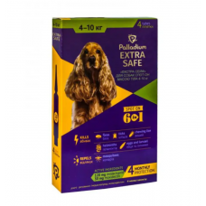 КРАПЛІ НА ХОЛКУ Palladium (Палладіум) ВІД БЛІХ, КЛІЩІВ ТА ГЕЛЬМІНТІВ EXTRA SAFE ДЛЯ СОБАК ВАГОЮ 4-10 КГ