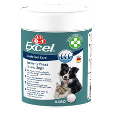 Вітаміни для собак та котів 8 в 1 №260 - Excel 120 г (пивні дріжджі та чеснок)