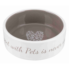 Миска керамічна "Pet's Home" 0,3л/12см (крем-сіро-корич) TX-25053