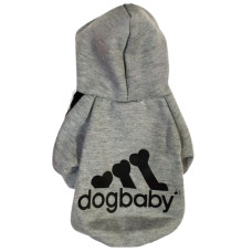 Толстовка "dogbaby" для собак та котів, розмір М, сіра