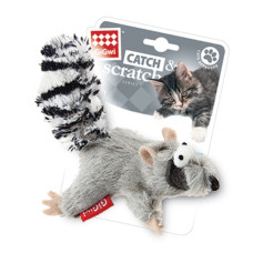 Іграшка для котів Єнот з котячою м'ятою GiGwi Catch & scratch штучне хутро, котяча м'ята, 8 см
