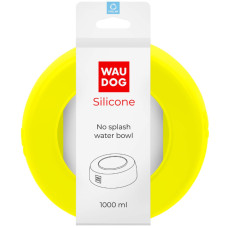 Миска-непроливайка WAUDOG Silicone, жовта, 1000 мл