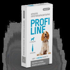 Краплі PROVET PROFILINE для собак  від 4 до 10 кг (4піп х 1мл) від бліх та кліщів