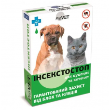 Краплі від бліх та кліщів Інсектостоп ProVet для кошенят та цуценят, 6 піпеток
