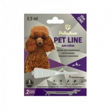 КРАПЛІ Palladium (Палладіум) НА ХОЛКУ ВІД БЛІХ, КЛІЩІВ ТА ГЕЛЬМІНТІВ PET LINE THE ONE ДЛЯ СОБАК ВАГОЮ ДО 4 КГ