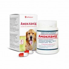 Амокланід для собак 25 капсул по 0,5 гр Бровафарма при захворюваннях ШКТ, органів дихання, сечовивідних шляхів